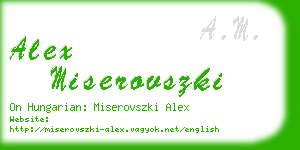 alex miserovszki business card